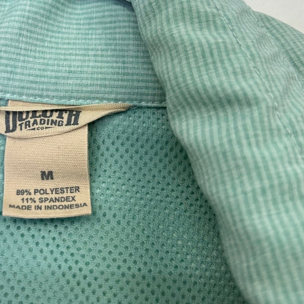 Duluth Trading Sol Survivor Sun Protection Shirt Women's Medium Teal UPF Snap - Picture 4 of 9